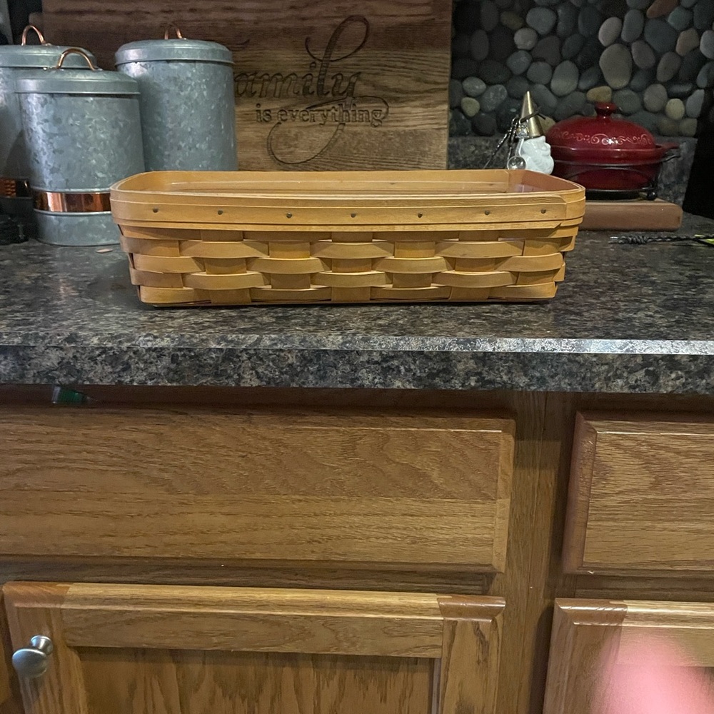 Longaberger 14X7 Woven Rectangular Basket with plastic insert